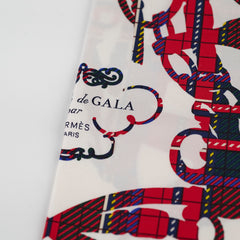 Hermes Scarf 42 x 42 Navy/Red/White