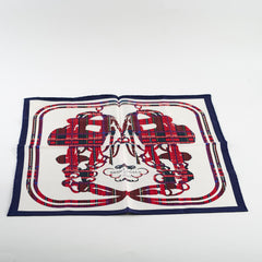 Hermes Scarf 42 x 42 Navy/Red/White