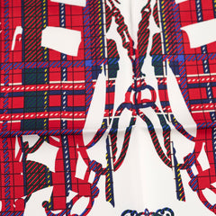 Hermes Scarf 42 x 42 Navy/Red/White