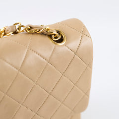 Chanel Medium/Large Double Classic Flap Beige