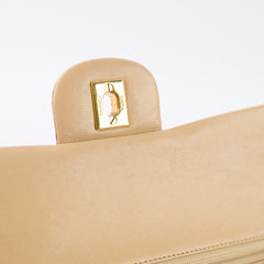 Chanel Medium/Large Double Classic Flap Beige