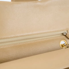 Chanel Medium/Large Double Classic Flap Beige