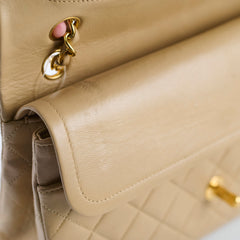 Chanel Medium/Large Double Classic Flap Beige