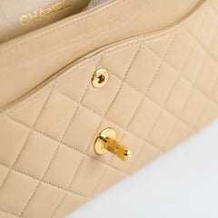 Chanel Medium/Large Double Classic Flap Beige