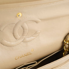 Chanel Medium/Large Double Classic Flap Beige