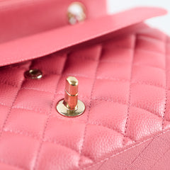 Chanel Caviar Medium Medium/Large Classic Flap Iridescent Pink