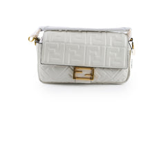 Fendi Medium Baguette White GHW