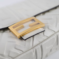 Fendi Medium Baguette White GHW