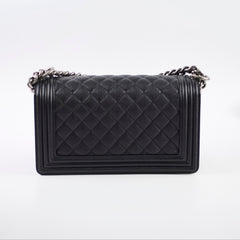 Chanel Old Medium Boy Bag Black Caviar RHW 26series