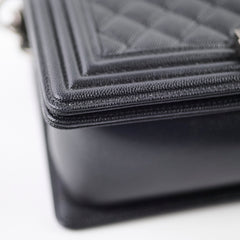 Chanel Old Medium Boy Bag Black Caviar RHW 26series