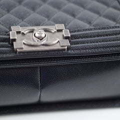 Chanel Old Medium Boy Bag Black Caviar RHW 26series