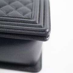 Chanel Old Medium Boy Bag Black Caviar RHW 26series