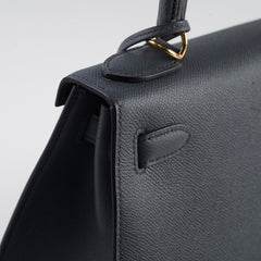 Hermes Kelly 28 Gris Misty Epsom Permabrass HW W Stamp