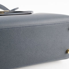 Hermes Kelly 28 Gris Misty Epsom Permabrass HW W Stamp