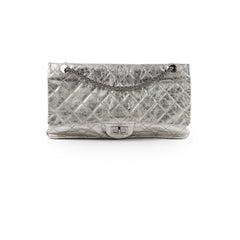 Chanel Maxi Flap Metallic Silver Series 11