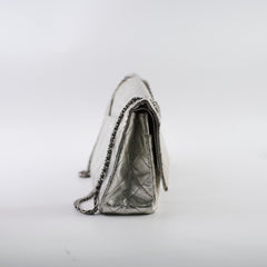 Chanel Maxi Flap Metallic Silver Series 11