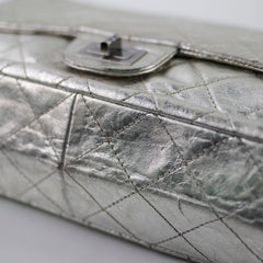 Chanel Maxi Flap Metallic Silver Series 11