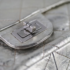 Chanel Maxi Flap Metallic Silver Series 11