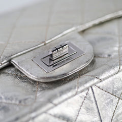 Chanel Maxi Flap Metallic Silver Series 11