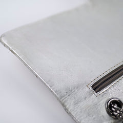 Chanel Maxi Flap Metallic Silver Series 11