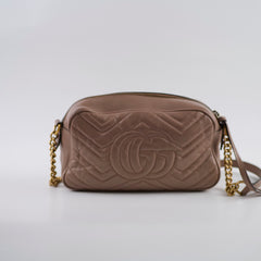 Gucci Small GG Marmont Camera Bag Dusty Pink