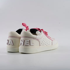 Chanel 21p Perforated Leather Sneakers White/Pink Size 38