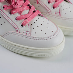 Chanel 21p Perforated Leather Sneakers White/Pink Size 38