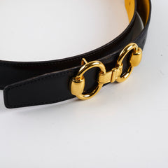 Hermes Reversible Belt Black/Yellow Size 70