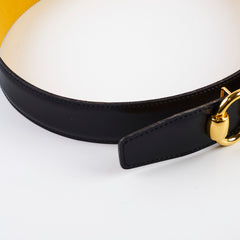 Hermes Reversible Belt Black/Yellow Size 70