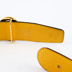 Hermes Reversible Belt Black/Yellow Size 70
