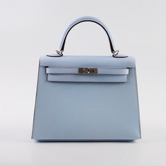 Hermes Kelly 25 Epsom Sellier Bleu Brume Y Stamp