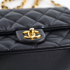 Chanel Seasonal Caviar Mini Flap Black Microchip