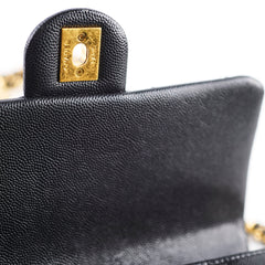 Chanel Seasonal Caviar Mini Flap Black Microchip