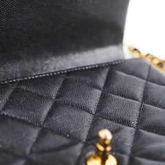 Chanel Seasonal Caviar Mini Flap Black Microchip