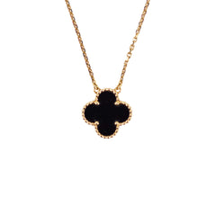 Van Cleef & Arpels Vintage Onyx Alhambra Necklace