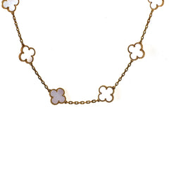 Van Cleef & Arpels Vintage Alhambra 10 Motifs White Mother of Pearl Necklace