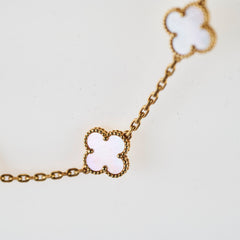 Van Cleef & Arpels Vintage Alhambra 10 Motifs White Mother of Pearl Necklace