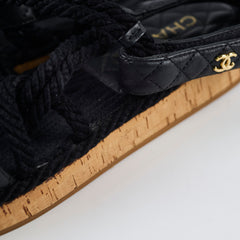 Chanel Raffia Sandals Black - Size 40