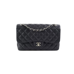 Chanel Quilted Caviar Double Flap Jumbo Black