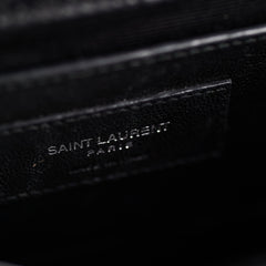 Saint Laurent Medium Black Croc Kate Crossbody Bag
