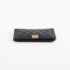 Chanel Boy Black Caviar Wallet