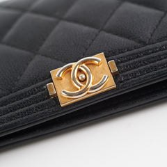 Chanel Boy Black Caviar Wallet
