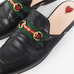 Gucci Princetown Leather Slipper Black Size 37.5