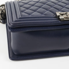 Chanel Navy Old Medium Boy Shoulder Bag