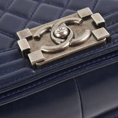 Chanel Navy Old Medium Boy Shoulder Bag