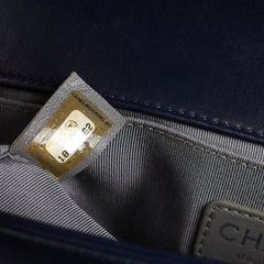 Chanel Navy Old Medium Boy Shoulder Bag