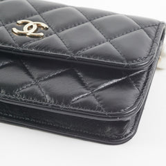 Chanel Black Pearl Card Holder Pearl Shoulder Bag