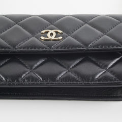 Chanel Black Pearl Card Holder Pearl Shoulder Bag