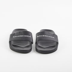 Balenciga Classis Logo Leather Slide Size 38