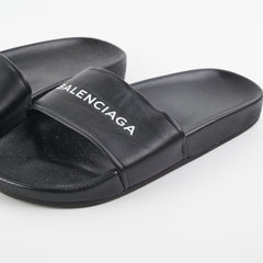 Balenciga Classis Logo Leather Slide Size 38
